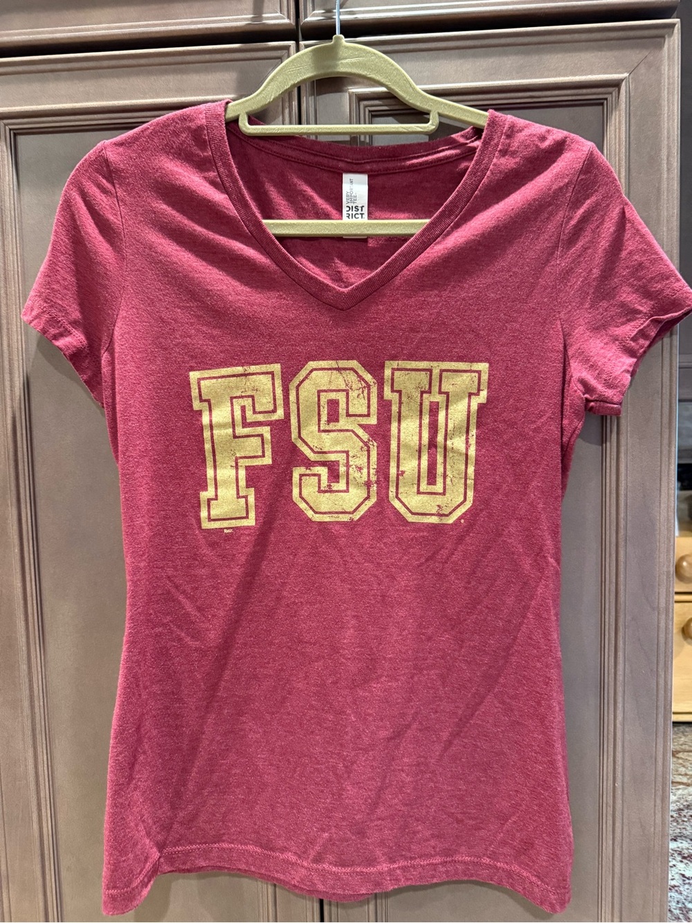 District Small Garnet and Gold FSU Fitted Tee